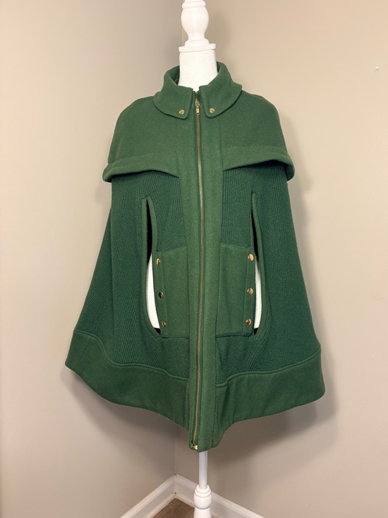 Anthropologie Jackets & Blazers - Anthropologie Madchen Jacket Womens Small Green Fatigue Finery Cape Wool Blend